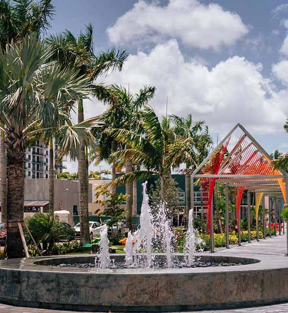 fountain in the park doral community recreation area miami florida