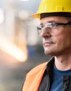 steelworker in safety gear